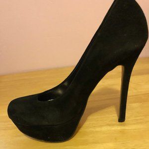 Bakers black suede platform pumps